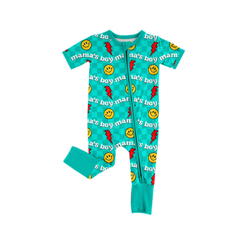 Mamas boy baby girl short sleeve romper preorder