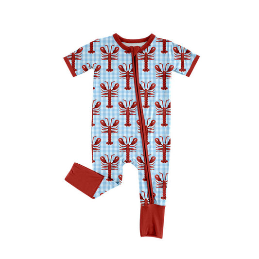 Crawfish toddle baby boy short sleeve romper preorder