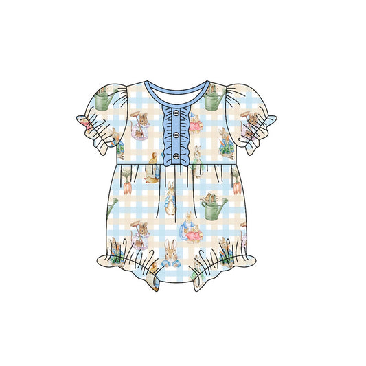 Easter bunny design girls short sleeve romper preorder