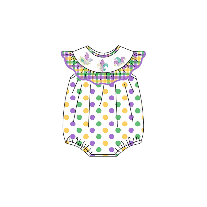 Mardi Gras toddle baby girls romper preorder