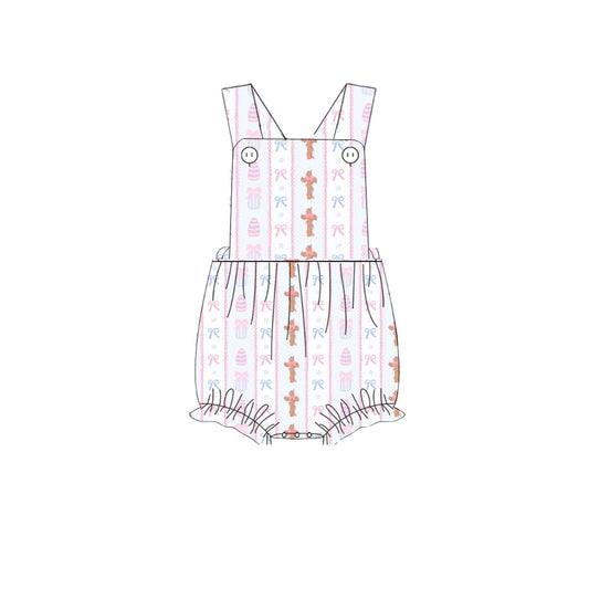 Easter cross bow design girls boutique romper preorder