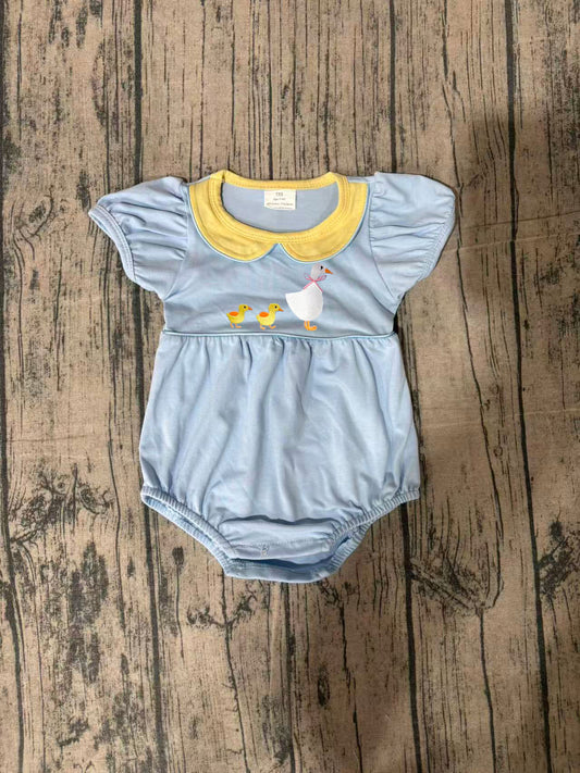 Toddle baby embrodiery duck goose summer romper preorder