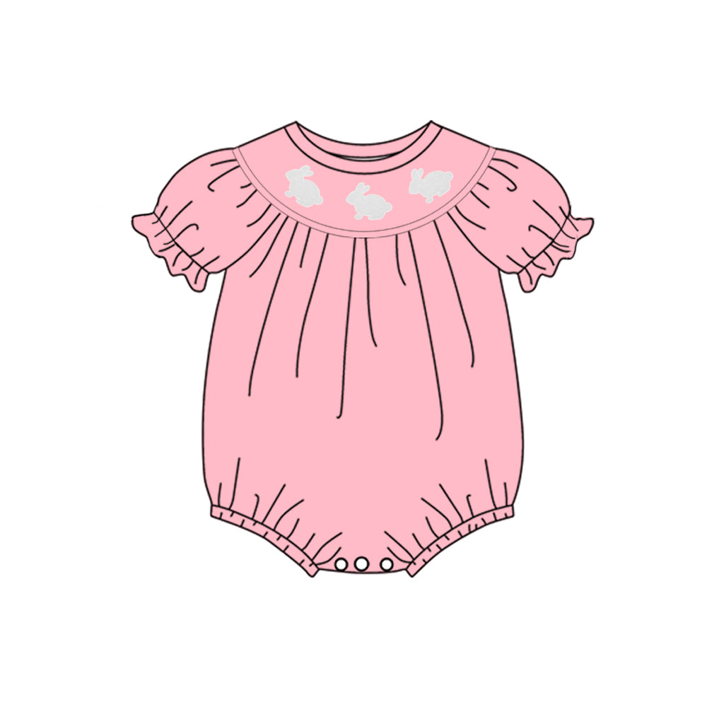 Toddle baby easter bunny pink short sleeve romper preorder