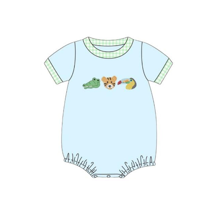 Tiger crocodile print baby boy romper preorder