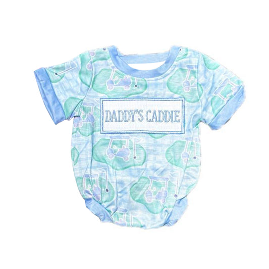 Daddys caddie golf print baby boy romper preorder