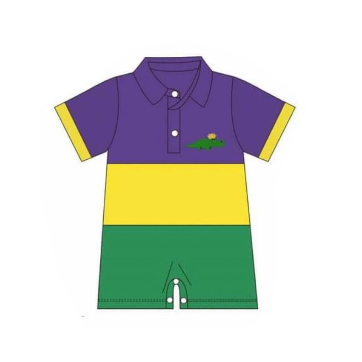 Hot sale baby boy Mardi gras design romper preorder