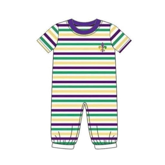 Hot sale baby boy Mardi gras design romper preorder