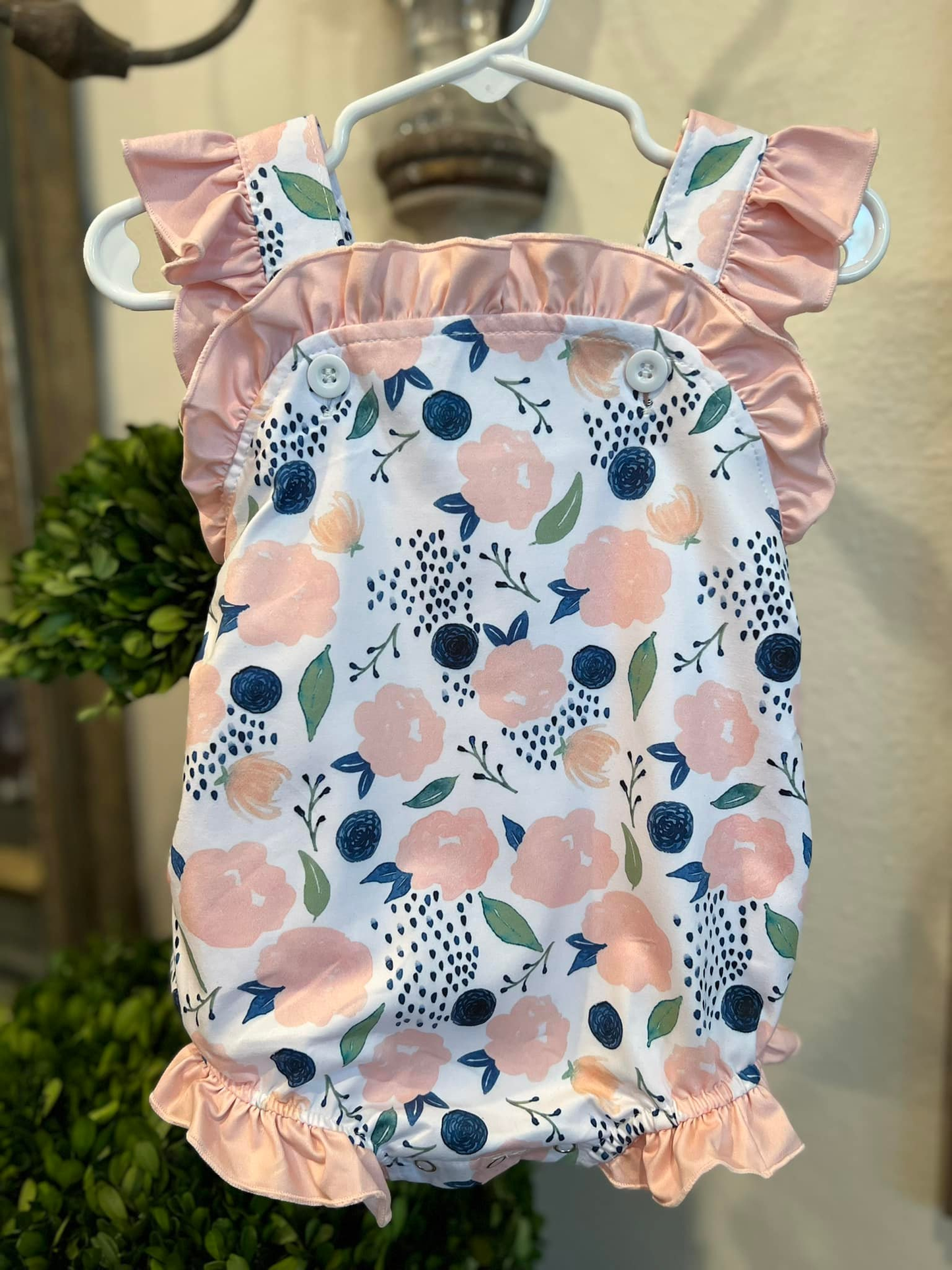 Hot sale baby girl pink floral design romper preorder