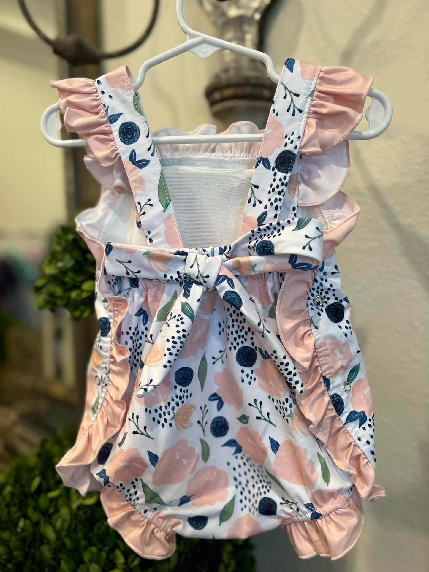 Hot sale baby girl pink floral design romper preorder