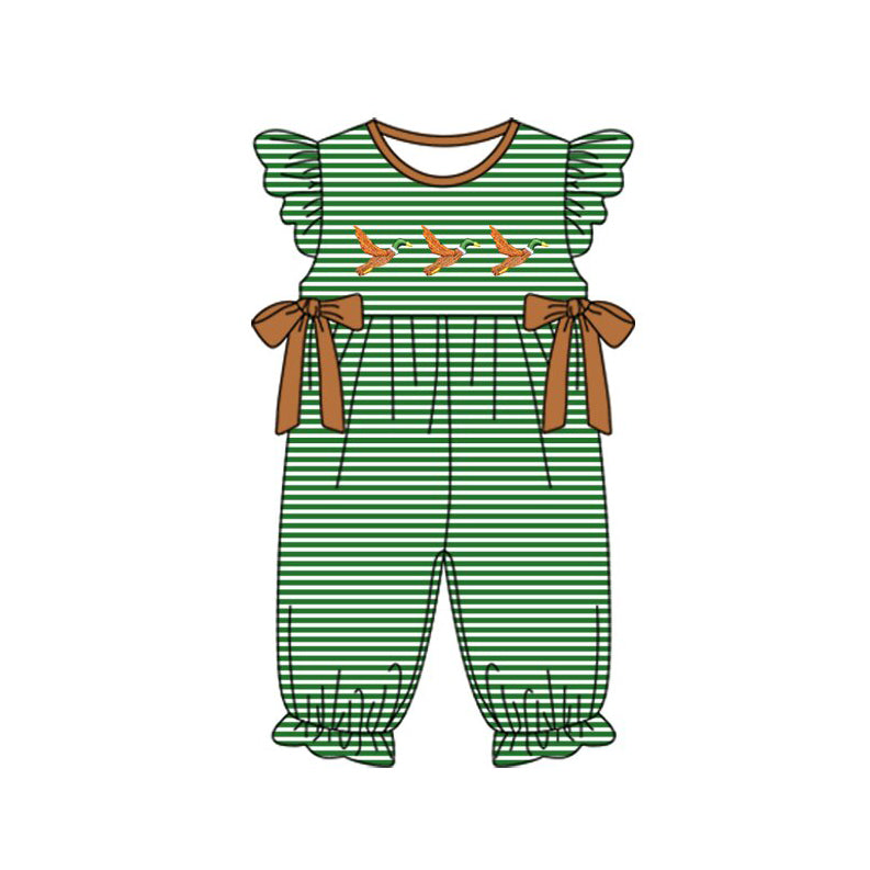 Baby girl mallard duck print summer romper preorder