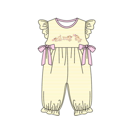 Baby girl dog print summer romper preorder