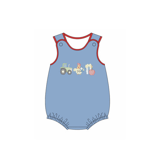 farm chicken print toddle baby boy romper preorder