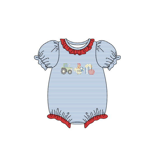 farm chicken print toddle baby girl romper preorder