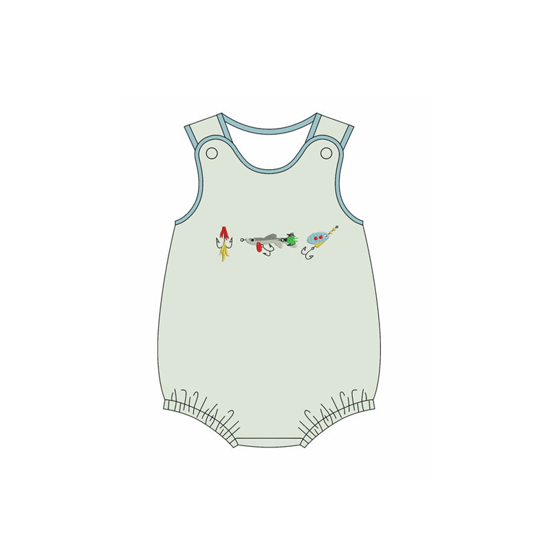 fishing print toddle baby boy romper preorder