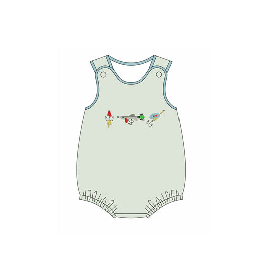fishing print toddle baby boy romper preorder