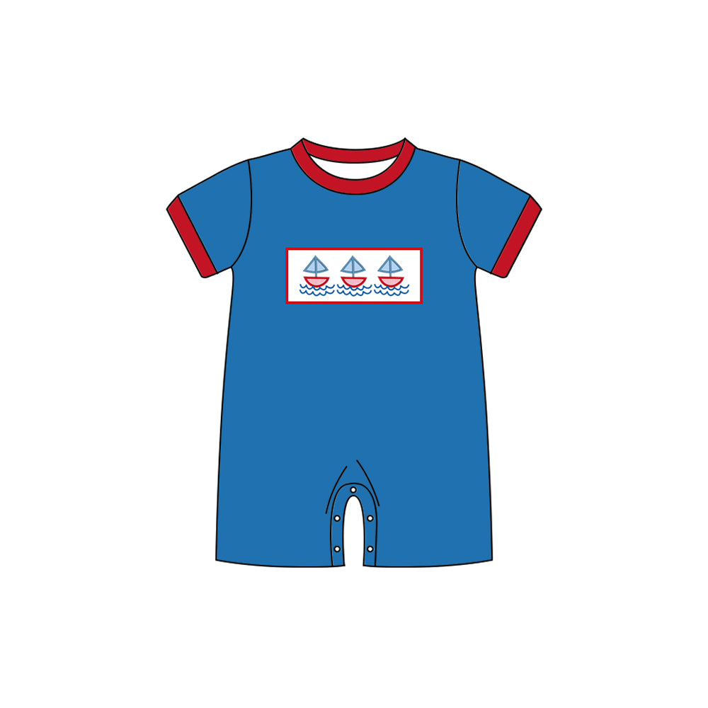 Toddle baby sailboat design summer romper preorder