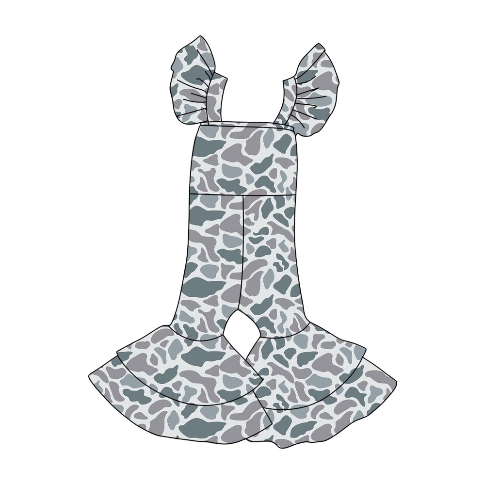 Toddle girls light grey  camo jumpsuit preorder