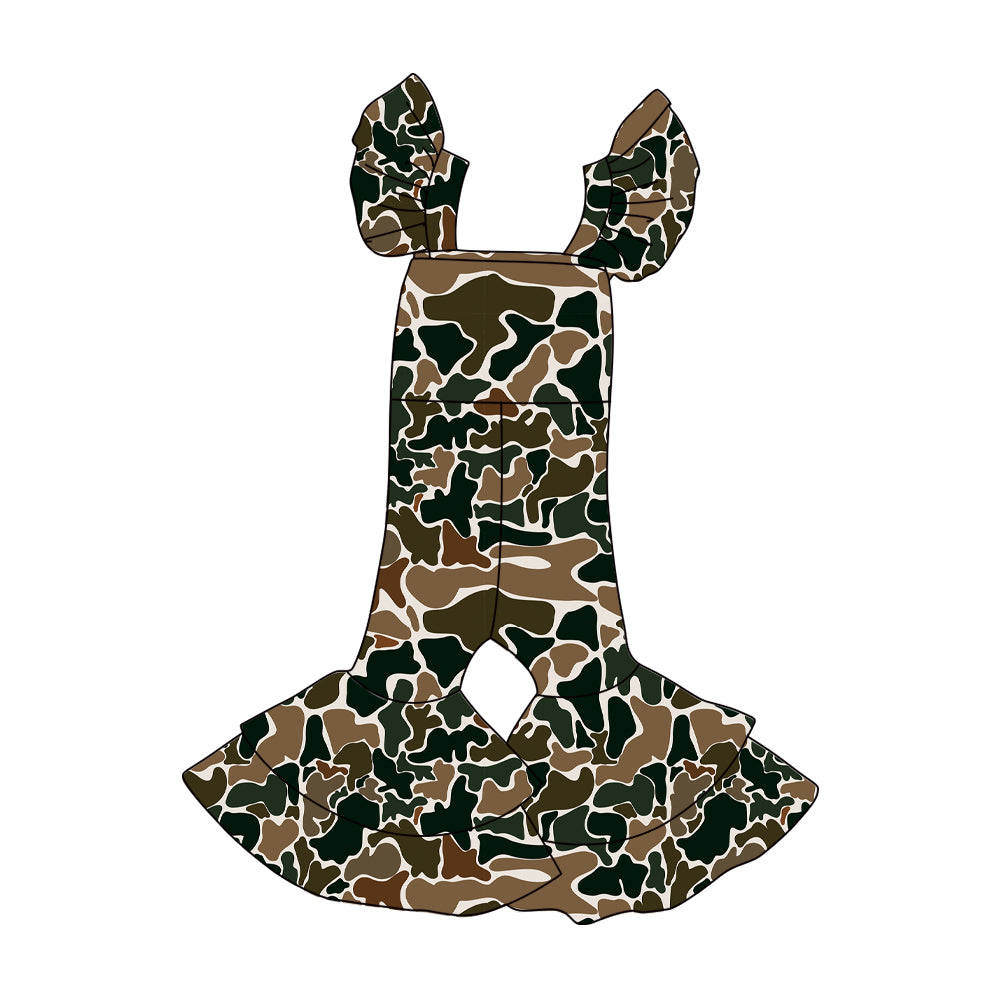 Toddle girls brown camo jumpsuit preorder