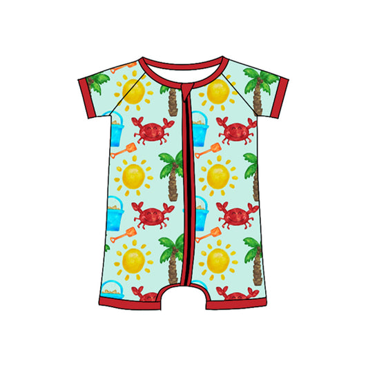 Crab print baby summer  romper preorder