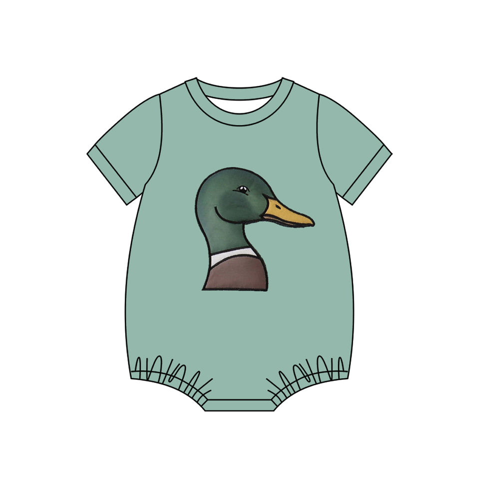 Mallard duck baby boy summer  romper preorder