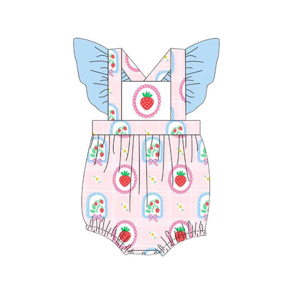 Toddle baby girls strawberry long sleeve romper preorder