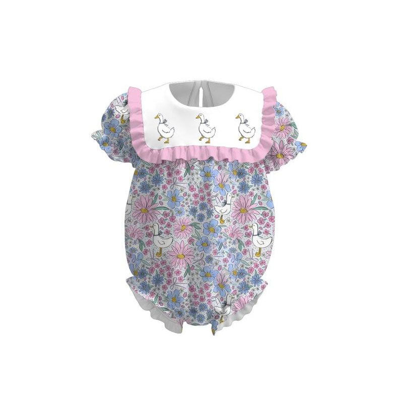 Goose floral print toddle baby girl summer romper preorder