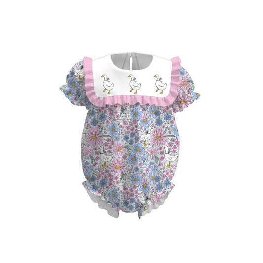 Goose floral print toddle baby girl summer romper preorder