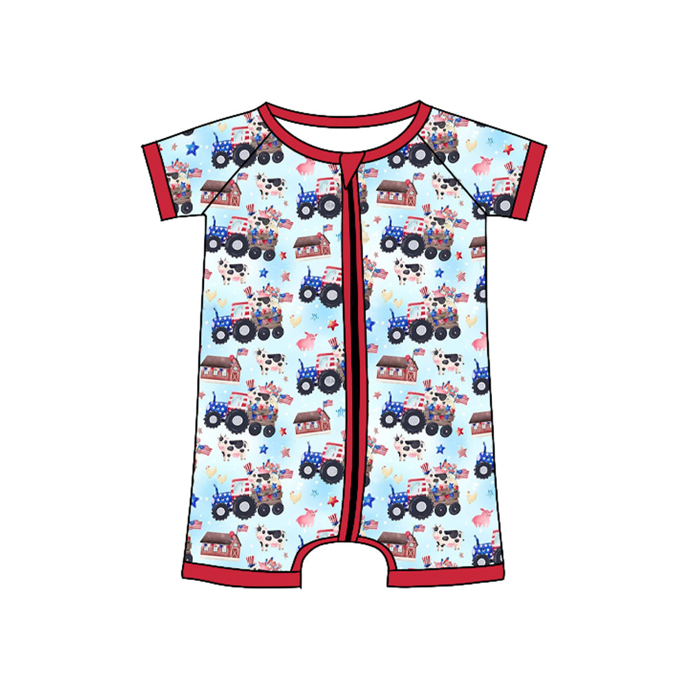 Toddle baby boy july 4th romper preorder