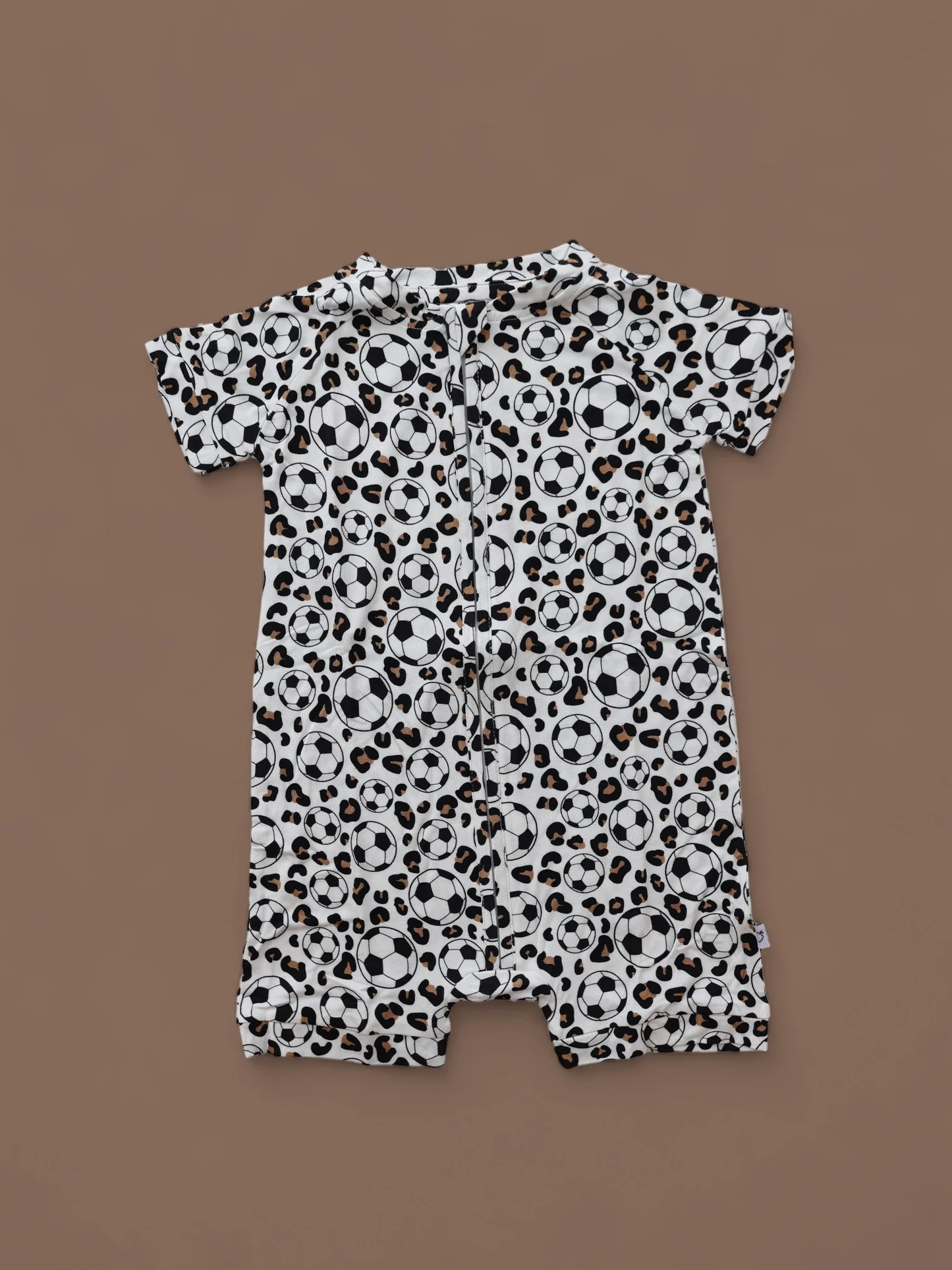 Toddle baby short sleeve soccer leopard romper preorder