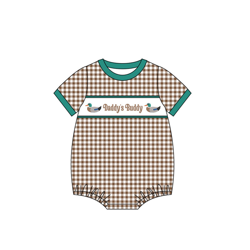 Daddys buddy mallard duck baby summer romper preorder