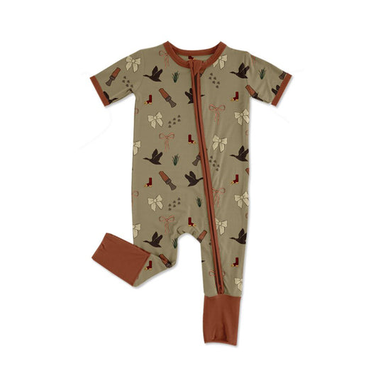 Duck call hunting season baby summer romper preorder