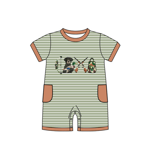 Dog duck hunting season toddle baby boy short sleeve romper preorder