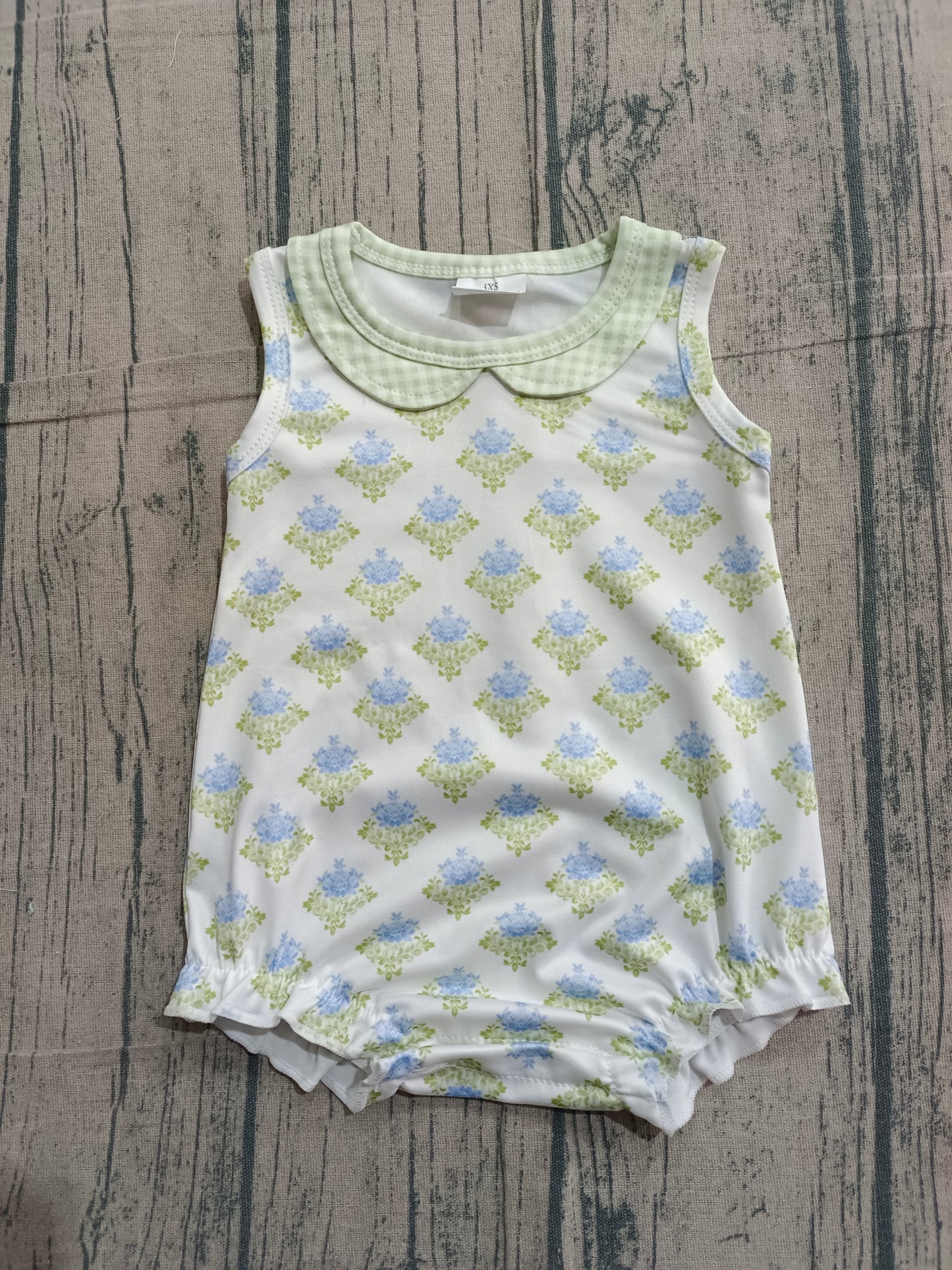 Blue floral toddle baby girls summer romper preorder