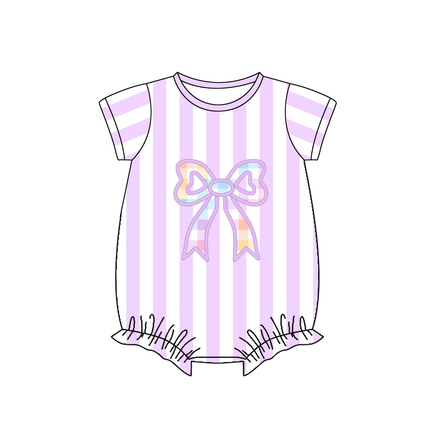 Lavender bow toddle baby girls summer romper preorder
