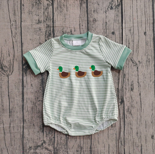 Embroidery Mallard duck toddle baby baby short sleeve romper preorder