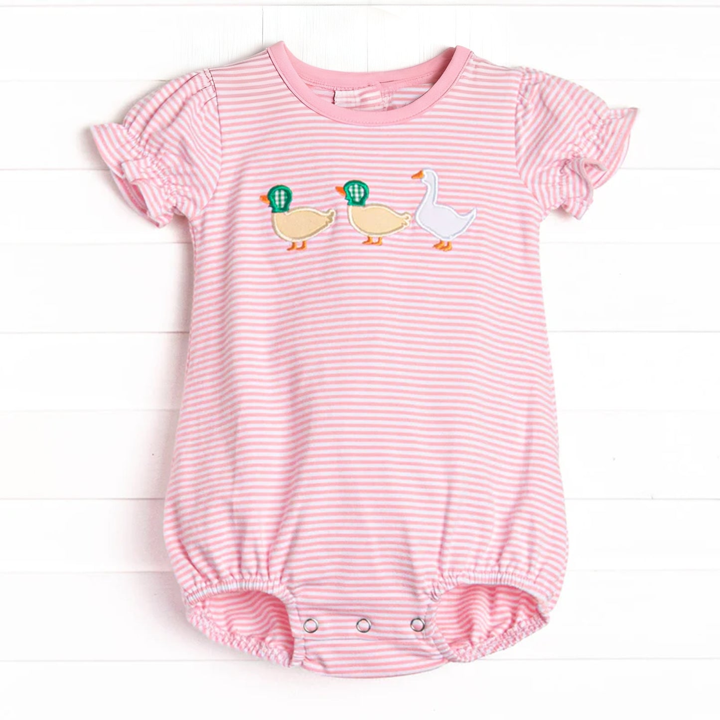 Duck goose print toddle baby girls romper preorder