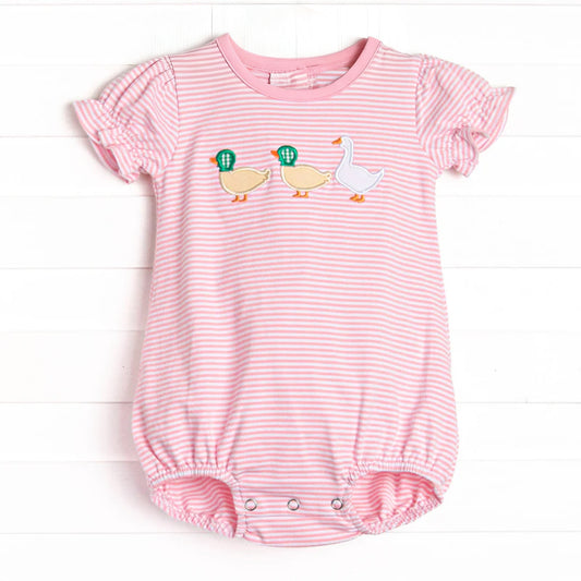 Duck goose print toddle baby girls romper preorder