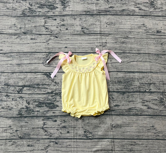 Floral design toddle baby girl embroidery romper preorder