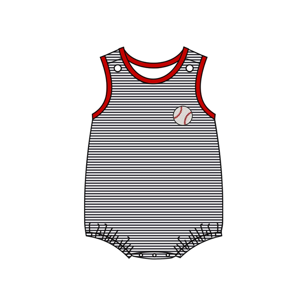 Baseball design toddle baby boy summer romper preorder