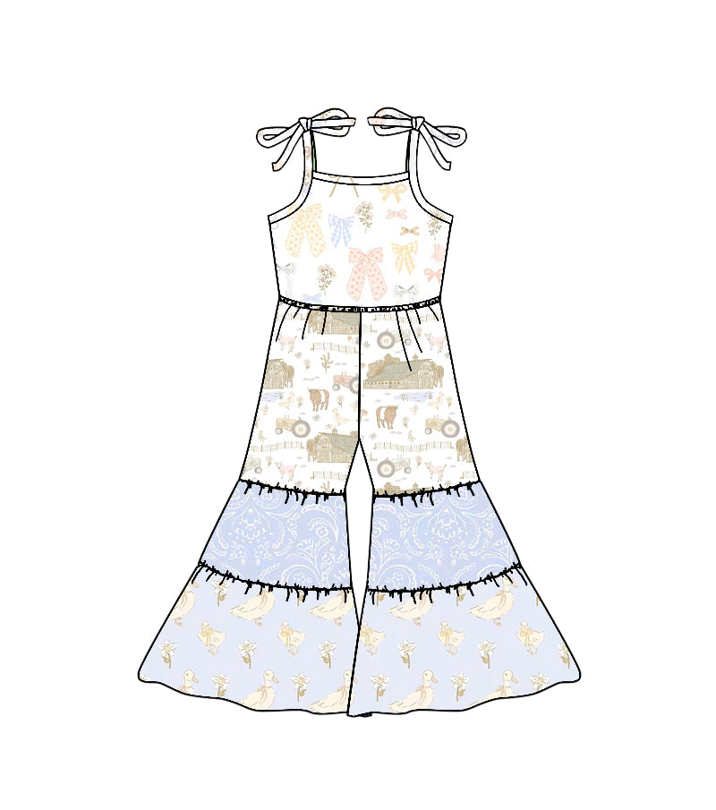 Toddle girls goose print design jumpsuit preorder