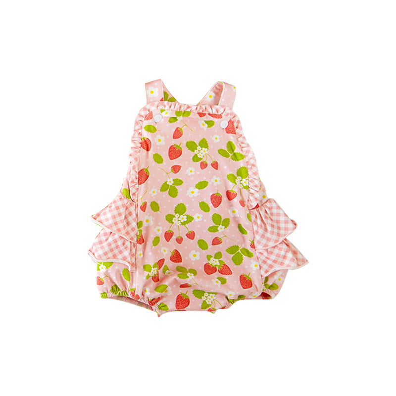 Strawberry design toddle baby girl romper preorder