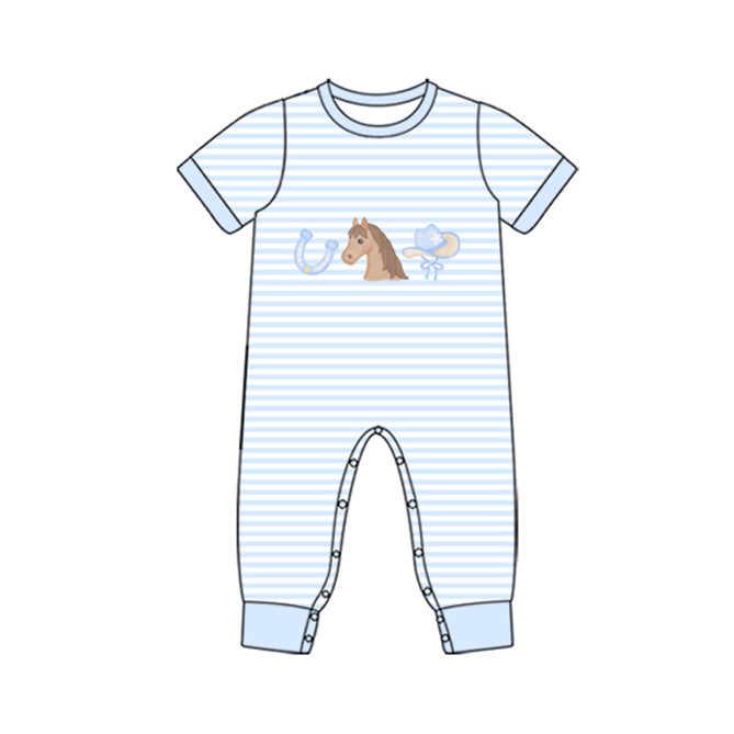 Western horse design toddle baby boy romper preorder