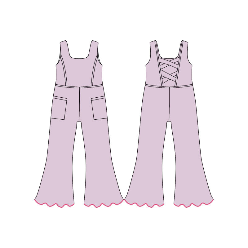 Toddle girls pink color yoga jumpsuit preorder