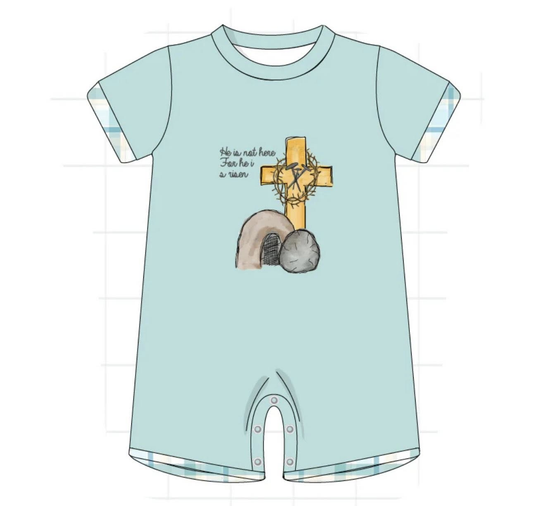 Easter cross design toddle baby short sleeve  romper preorder