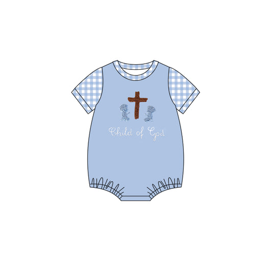 Easter cross design toddle baby short sleeve  romper preorder
