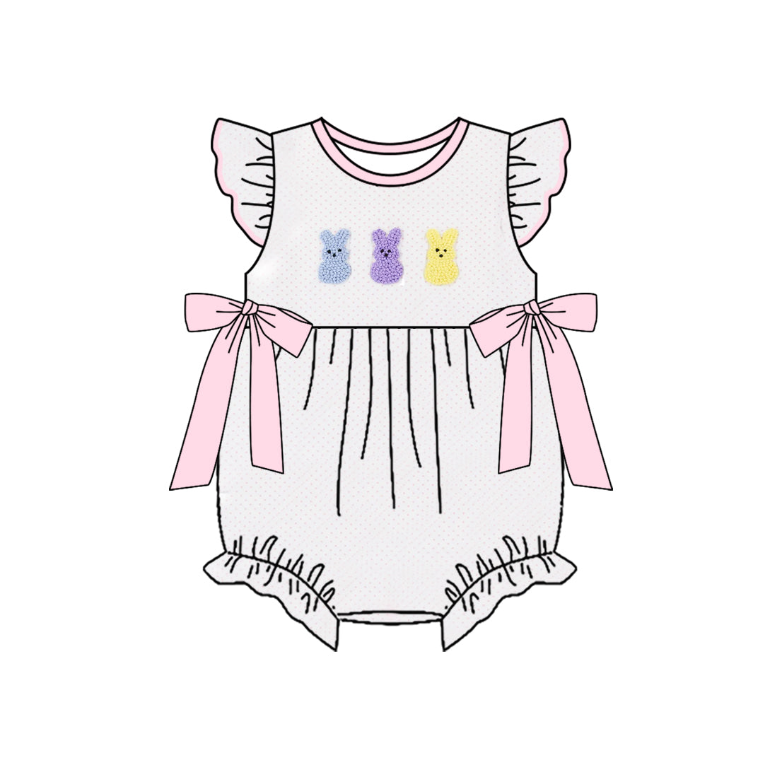 Easter bunny design toddle baby short sleeve  romper preorder