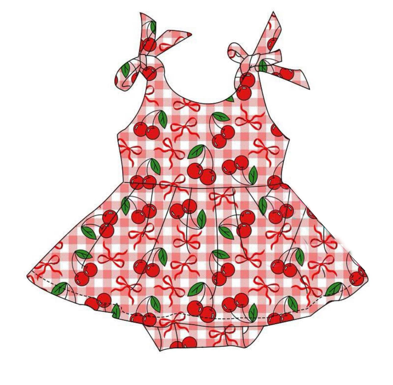 Cherry design toddle baby summer romper preorder