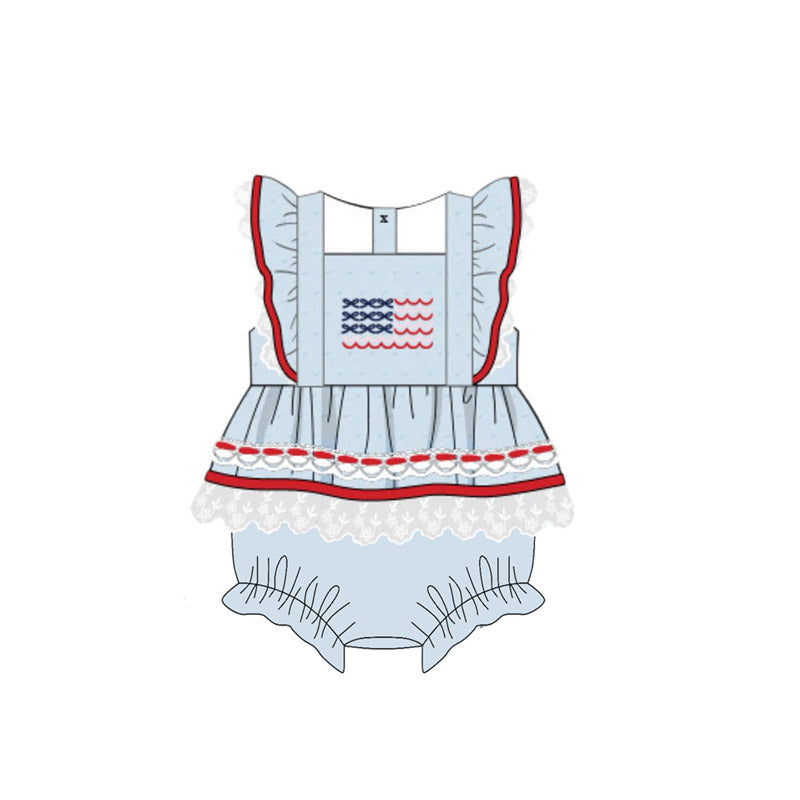 American flag toddle baby summer romper preorder