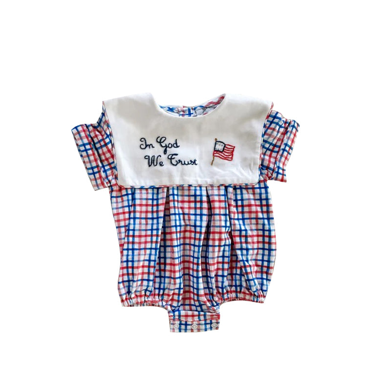 Ameircan girl design toddle baby July 4th romper preorder