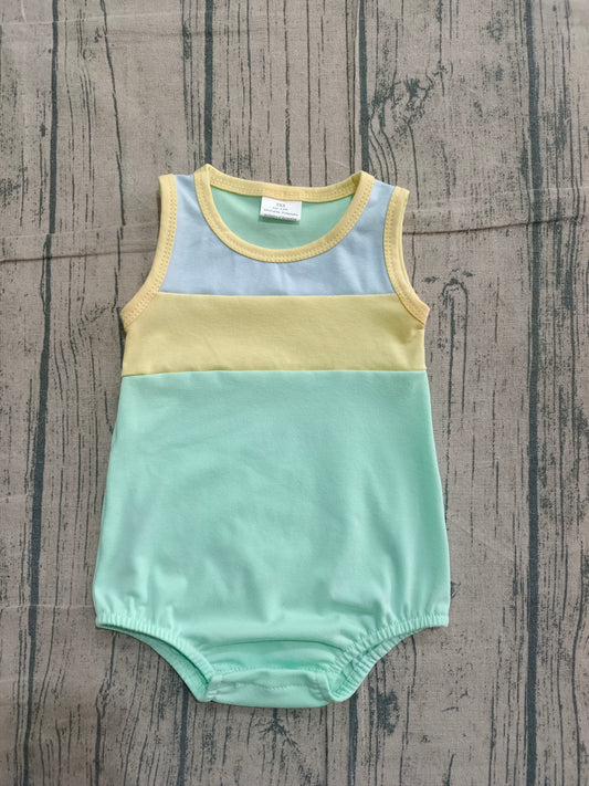 Blue yellow green design toddle baby summer romper preorder